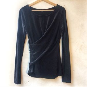 Theory Black Draped Top, Fitted, Excellent Con!
